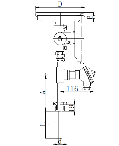 WSSP-481可動(dòng)外螺紋萬(wàn)向一體化雙金屬溫度計(jì)安裝圖片