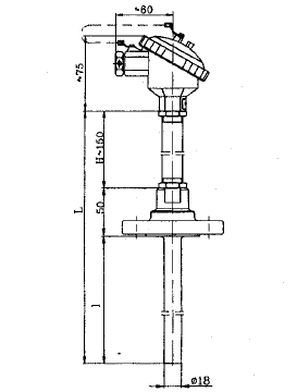 WZP-4318固定法蘭套管式熱電阻安裝圖片