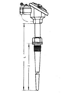 WRN-621A固定螺紋錐形保護(hù)管熱電偶安裝圖片