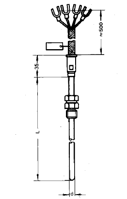 WZPK-374S可動(dòng)卡套螺紋引線式鎧裝鉑熱電阻安裝圖片