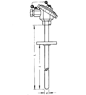 WREN-430固定法蘭噴涂耐磨熱電偶安裝圖片