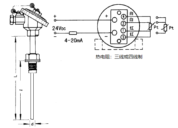 SBWZ-2480/238K熱電阻一體化溫度變送器安裝圖片